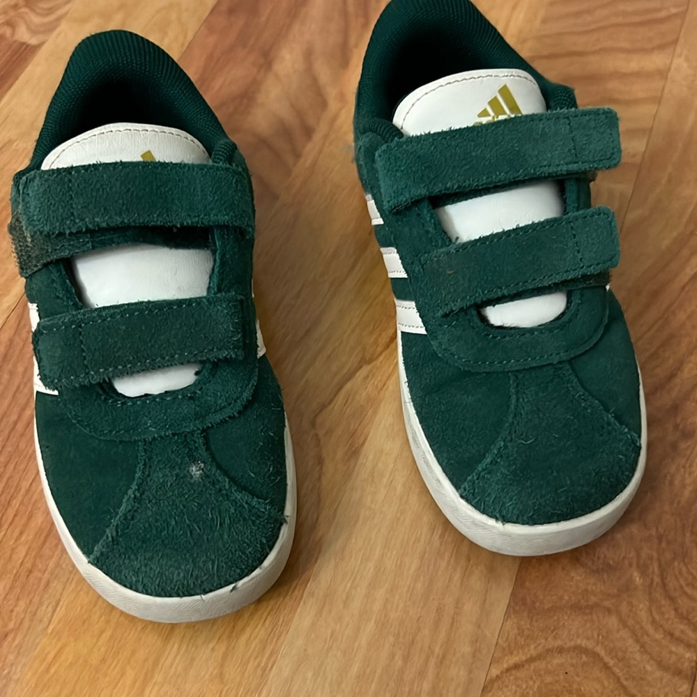 Boys Adidas Green Suede Shoes
